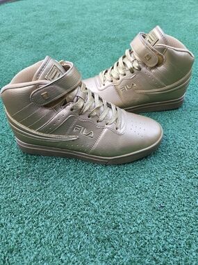 Fila Vulc 13 Tonal metallic gold high-top sneakers